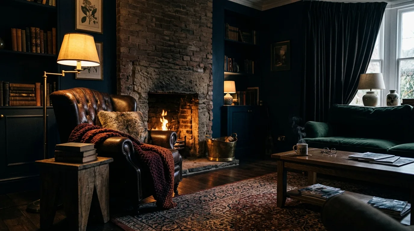 Keep the windows soft with fuller drapery inspiration for a moody living room.